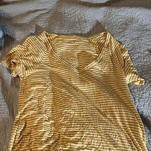 American Eagle Outfitters Yellow Striped Tee